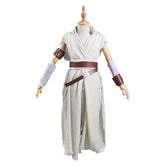 Kids Children Movie The Rise Of Skywalker Rey White Outfit Cosplay Costume Halloween Carnival Suit